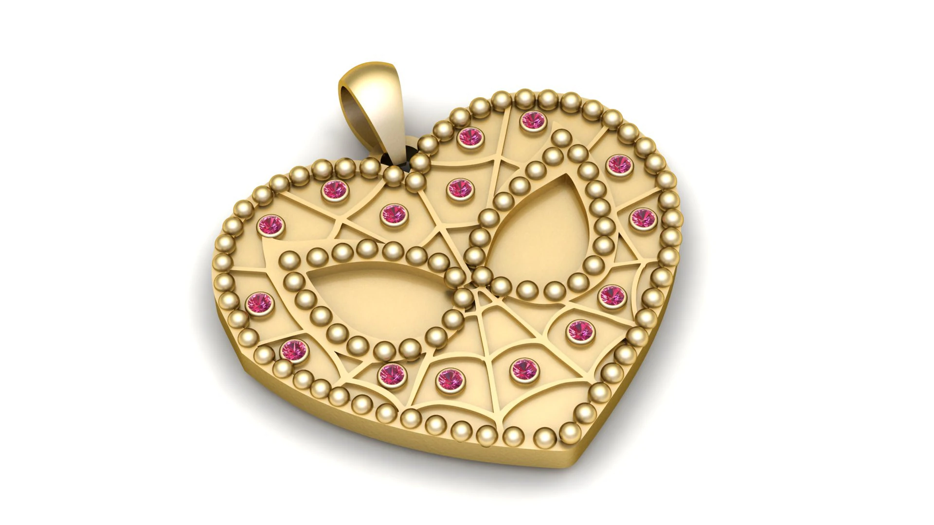 HEART GOLD PENDANT 3D PRINTABLE MODEL 3D Print Model .c4d .max .obj .3ds .fbx .stl .blend 