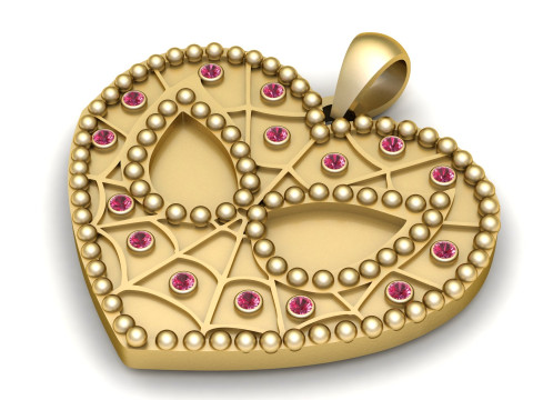 HEART GOLD PENDANT 3D PRINTABLE MODEL 3D 打印模型