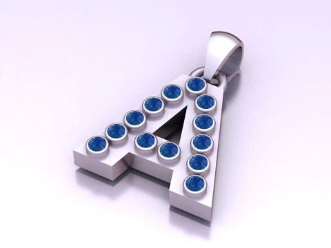 UM PINGENTE DE OURO ALFABETO MODELO 3D IMPRIMÍVEL Modelo de Impressão 3D