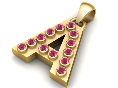 A ALFABEHTS GOLD PENDANT 3D RINTABLE MODEL 3D 프린트 모델