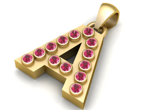 A ALFABEHTS GOLD PENDANT 3D RINTABLE MODEL 3D Print Model