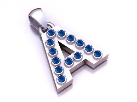 A ALFABEHTS GOLD PENDANT 3D RINTABLE MODEL 3D 프린트 모델
