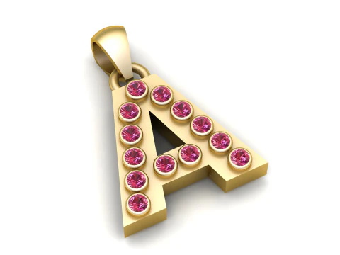 A ALFABEHTS GOLD PENDANT 3D RINTABLE MODEL 3D Print Model