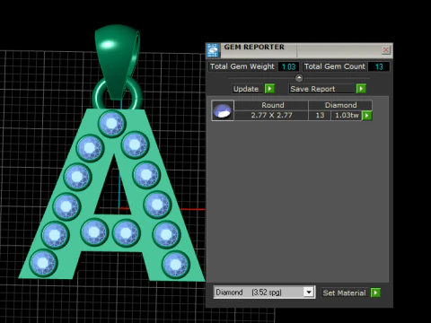 A ALFABEHTS GOLD PENDANT 3D RINTABLE MODEL 3D Print Model