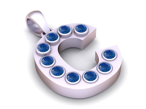 C Alphabet Pendant 3D PRINTABLE MODEL 3D Druckmodell