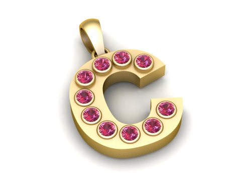 C Alphabet Pendant 3D PRINTABLE MODEL Model do druku 3D