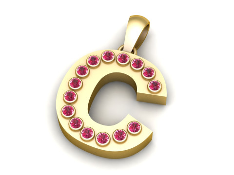 C Alphabet Pendant 3D PRINTABLE MODEL Model do druku 3D
