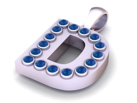 ZŁOTY WISIOREK D ALFABETU MODEL DO DRUKU 3D Model do druku 3D