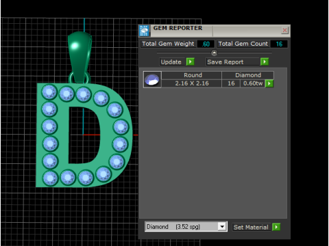 D ALPHABET GOLD PENDANT 3D PRINTABLE MODEL 3D Print Model