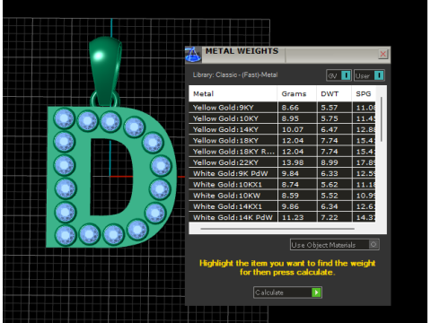 D ALPHABET GOLD PENDANT 3D PRINTABLE MODEL 3D Print Model
