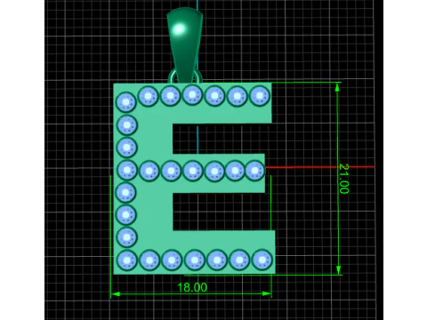 E ALPHABETS GOLD PENDANT 3D PRINTABLE MODEL 3D Print Model