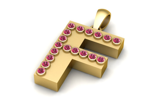 FALPHABETS GOLS PENDANT 3D PRINTABLE MODEL 3D Druckmodell