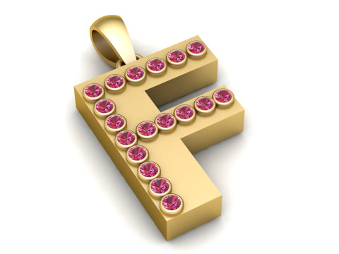 FALPHABETS GOLS PENDANT 3D PRINTABLE MODEL 3D Print Model