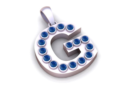 G ALPABET GOLD PENDANT 3D PRINTABLE MODEL Model Cetak 3D