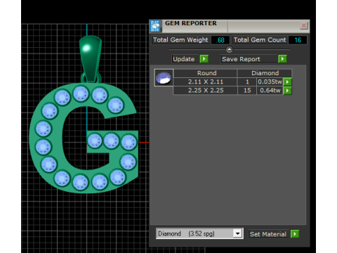 G ALPABET GOLD PENDANT 3D PRINTABLE MODEL Model Cetak 3D