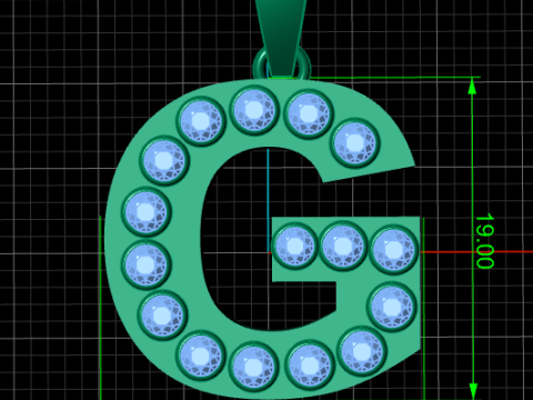 G ALPABET GOLD PENDANT 3D PRINTABLE MODEL Model Cetak 3D