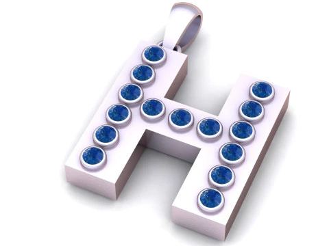 H ALPHABETS GOLD PENDANT 3D PRINTABLE MODEL 3D Print Model