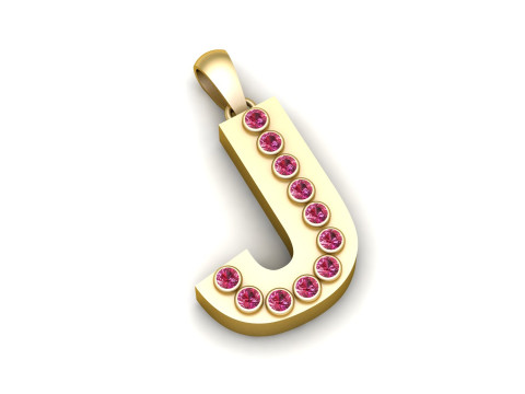 J ALPHABTES GOLD PENDANT 3D PRINTABLE MODEL 3D printmodel