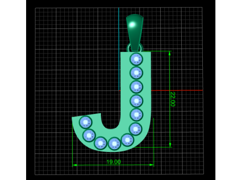 J ALPHABTES GOLD PENDANT 3D PRINTABLE MODEL 3D printmodel