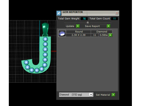 J ALFABETO PINGENTE DE OURO 3D IMPRIM&iacute;VEL MODELO Modelo de Impressão 3D