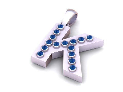K ALPHABETS GLD PENDANT 3D PRINTABLE MODEL 3D Druckmodell