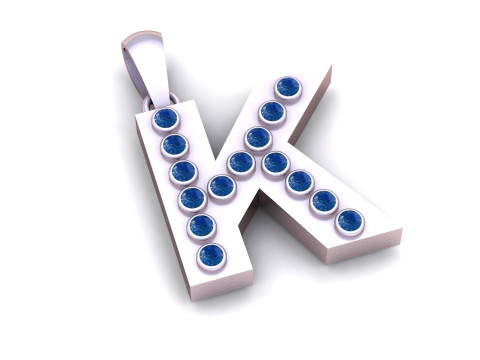 K ALPHABETS GLD PENDANT 3D PRINTABLE MODEL 3D Druckmodell