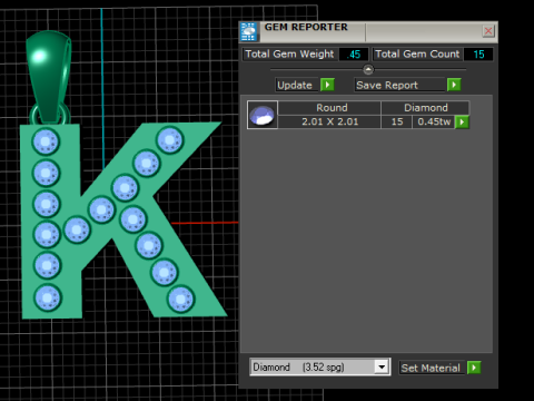 K ALPHABETS GLD PENDANT 3D PRINTABLE MODEL 3D Druckmodell