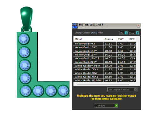 L ALPHABET GOLD PEDANT 3D PRINTABLE MODEL Modello di stampa 3D