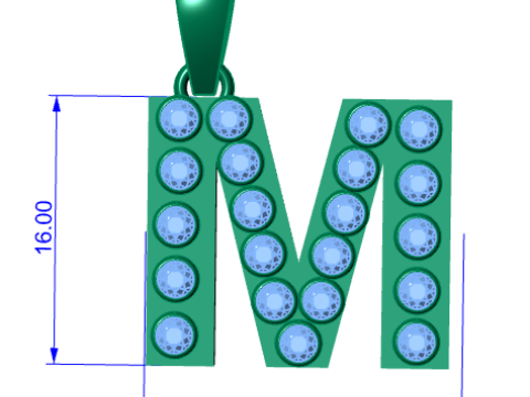L ALPHABETS GOLD PENDANT 3D PRINTABLE M OLDE 3D 打印模型