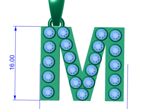 L ALFABETOS PINGENTE DE OURO 3D IMPRIM&iacute;VEL MOLDE Modelo de Impressão 3D