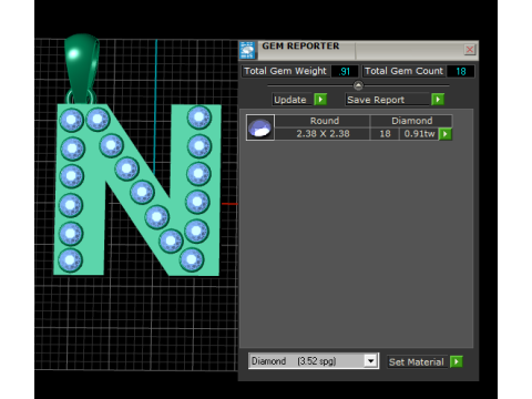 N ALPHABETS GOLD PENDANT 3 D PRINTABLE MODEL Modello di stampa 3D