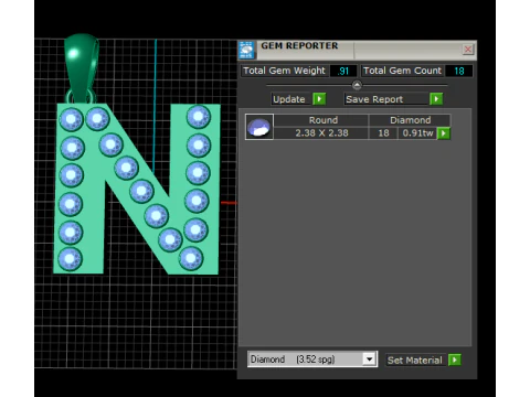 N ALPHABETS GOLD PENDANT 3 D PRINTABLE MODEL 3D Print Model