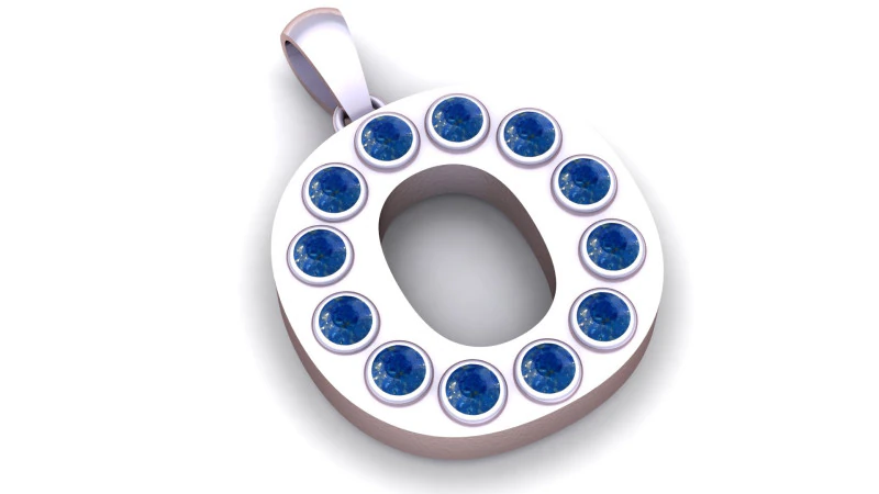 O alfabetos pingente de ouro modelo 3D para impress&atilde;o Modelo de Impressão 3D .c4d .max .obj .3ds .fbx .stl .blend 