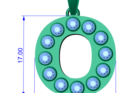 O alphabets gold pendant 3d printable model 3D 打印模型