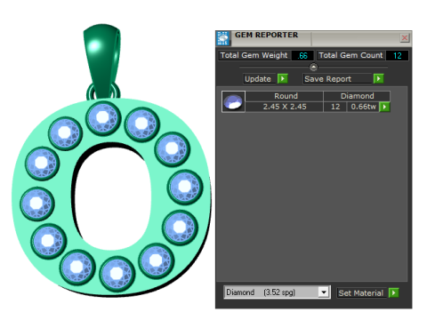 O alphabets gold pendant 3d printable model 3D 打印模型