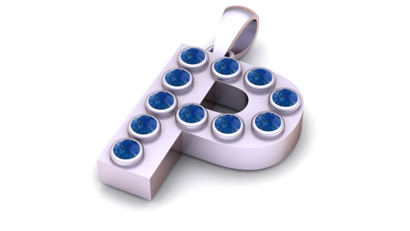 P alphabets gol 3D PRNTABLE MODEL pendant 3D Print Model .c4d .max .obj .3ds .fbx .stl .blend 