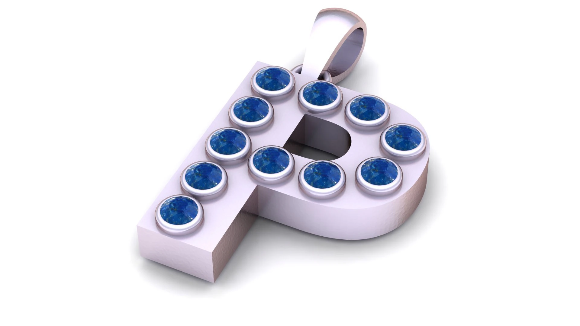 P alphabets gol 3D PRNTABLE MODEL pendant 3D Print Model .c4d .max .obj .3ds .fbx .stl .blend 
