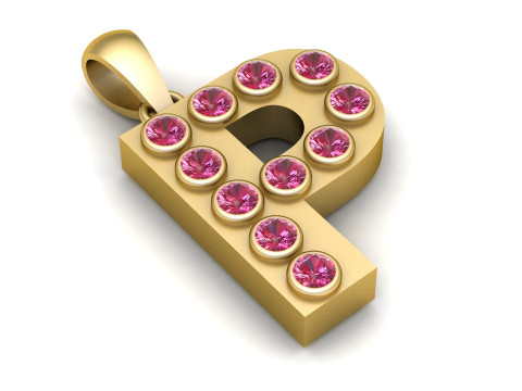 P alphabets gol 3D PRNTABLE MODEL pendant 3D Print Model