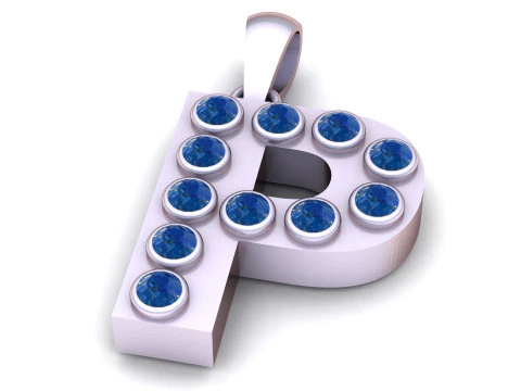 P alphabets gol 3D PRNTABLE MODEL pendant 3D Print Model