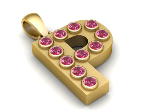 P alphabets gol 3D PRNTABLE MODEL pendant 3D Print Model