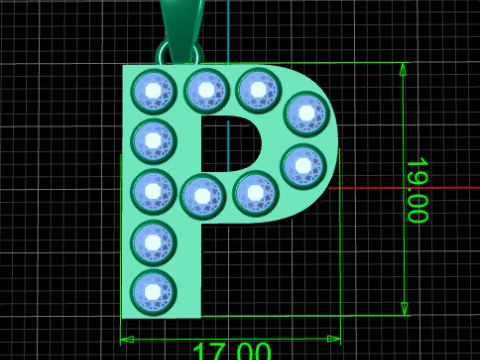 P alphabets gol 3D PRNTABLE MODEL pendant 3D Print Model