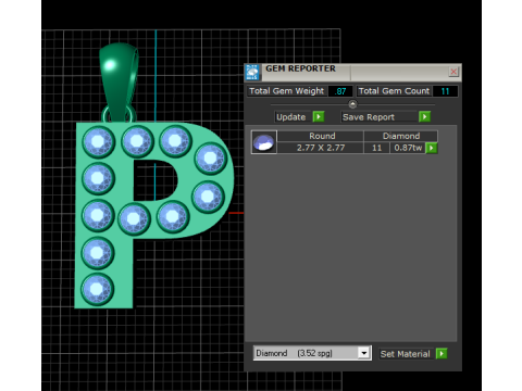 P alphabets gol 3D PRNTABLE MODEL pendant 3D Print Model