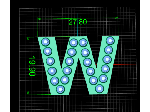 W ALPHABETS GOLD PENDANT 3D PRINTABLE MODLE 3Dプリントモデル