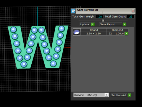 W ALPHABETS GOLD PENDANT 3D PRINTABLE MODLE 3Dプリントモデル