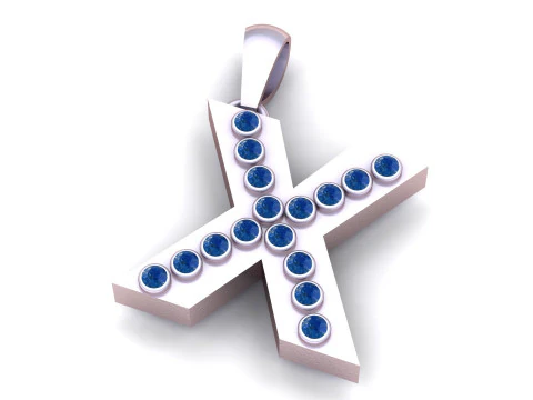 X ALFABETO PINGENTE DE OURO 3D IMPRIM&iacute;VEL MODELO Modelo de Impressão 3D