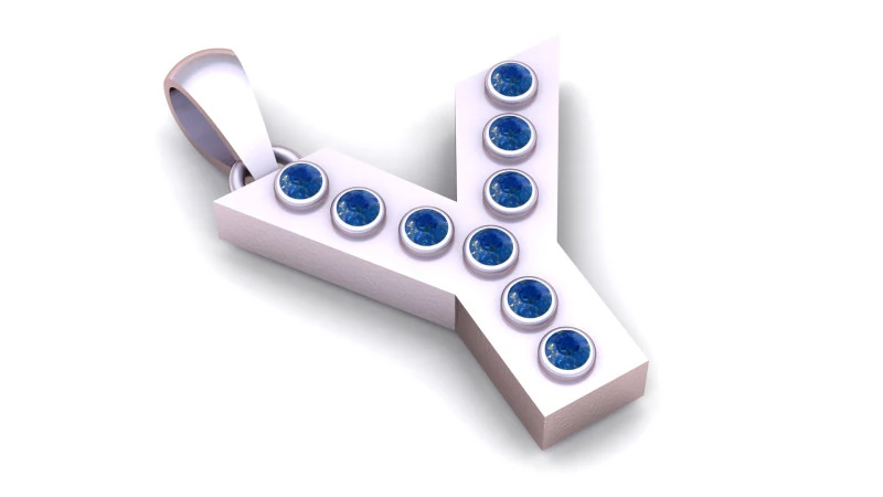 Y ALFABETOS PINGENTE DE OURO 3D IMPRIM&iacute;VEL MODELO Modelo de Impressão 3D .c4d .max .obj .3ds .fbx .stl .blend 