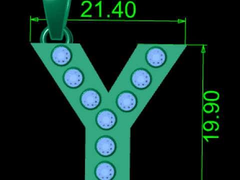 Y ALPHABETS GOLD PENDANT 3D PRINTABLE MOSDEL 3D 프린트 모델