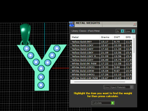 Y ALFABETOS PINGENTE DE OURO 3D IMPRIM&iacute;VEL MODELO Modelo de Impressão 3D