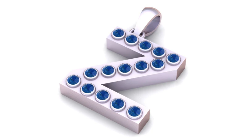 Z ALFABETOS PINGENTE DE OURO 3D IMPRIM&iacute;VEL MODELO Modelo de Impressão 3D .c4d .max .obj .3ds .fbx .stl .blend 