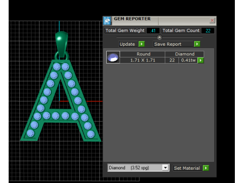 A ALPHABETS GOLD PENDANT 3D PRINTABLE MODEL Model Cetak 3D